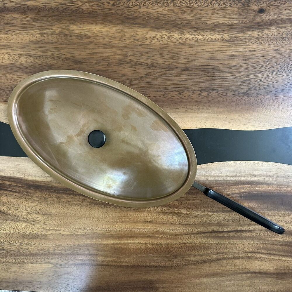 Culinox Spring Copper Fish Pan Skillet 14” Swiss Cookware Stainless Steel w Lid